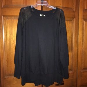 Mesh Shoulder Athletic Crew-Neck Sweatshirt - 3X